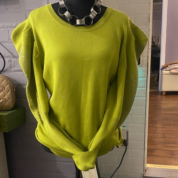 Ashley Stewart Sweaters - Ashley Stewart Lime Green Crew Neck Sweater